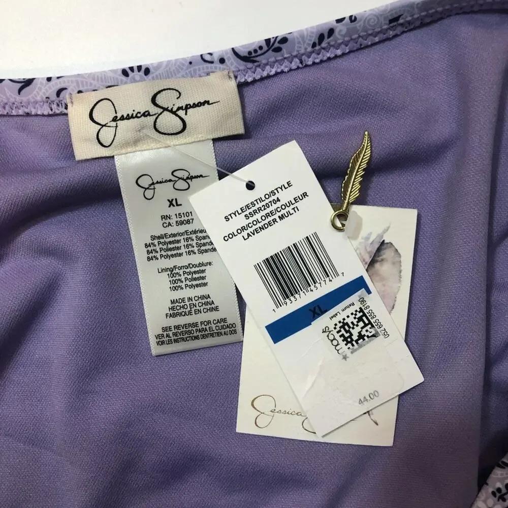 Jessica Simpson LAVENDER Side Shirred Swim Bottom